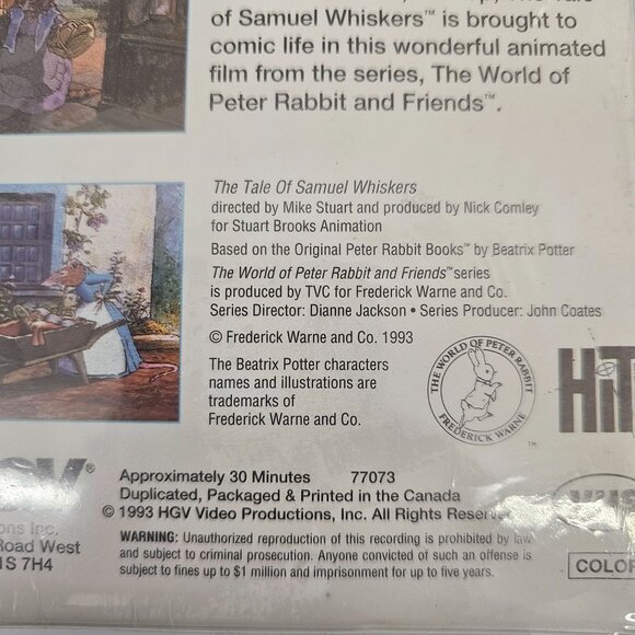The Tale Of Samuel Whiskers Or The Roly-Poly Pudding VHS By Beatrix Potter 100th - Picture 4 of 9
